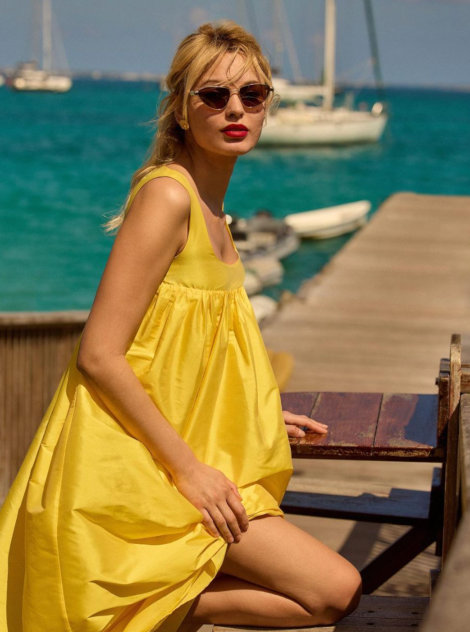 Fashion shoot for Anthropologie Fashion on Port of Caribbean Island of French Saint Martin