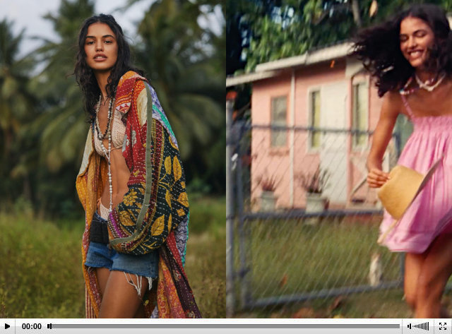 Photo shoot in jungle nature - freepeople hippie style summer coat