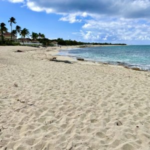 Deserted beach cove for stunning beach wear social media production on Caribbean Island