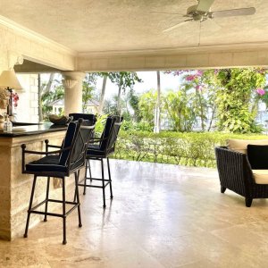 Traditional coral stone villa with garden on Barbados beach