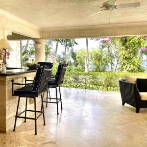 Traditional coral stone villa with garden on Barbados beach